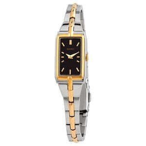NWT Authentic Seiko Quartz Black Dial Two-tone Women's Watch